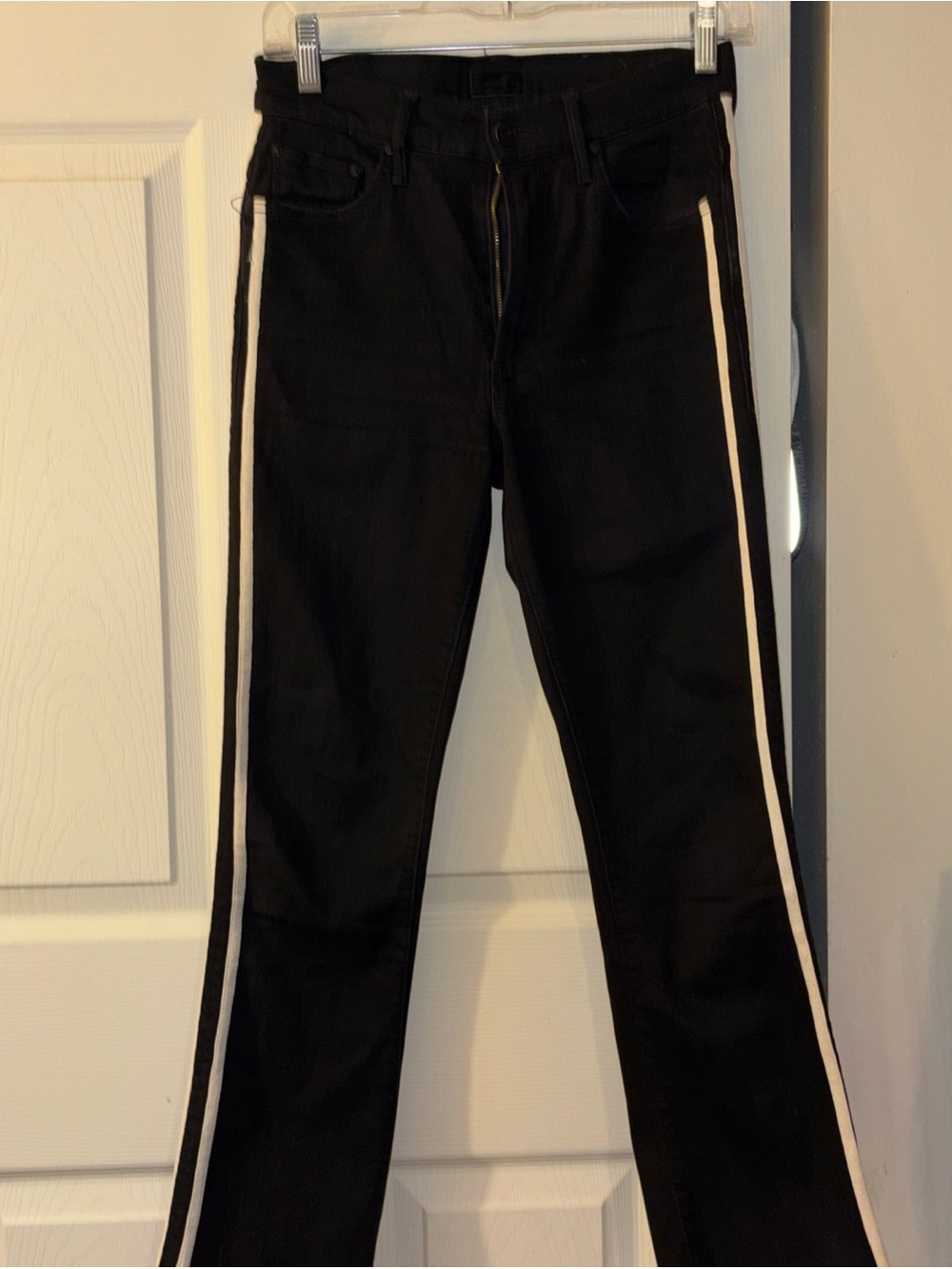 MOTHER Black Jeans with Gold-Tone Zipper